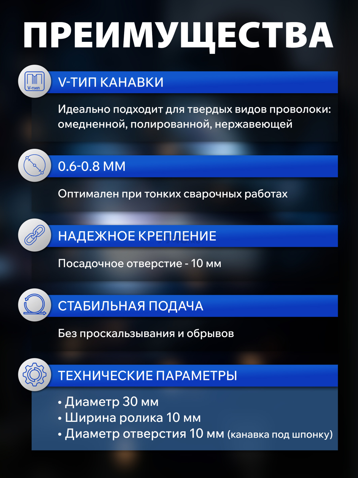 Ролик подающий для проволоки SOLARIS 0,6-0,8 мм (WA-2471) - Фото 2