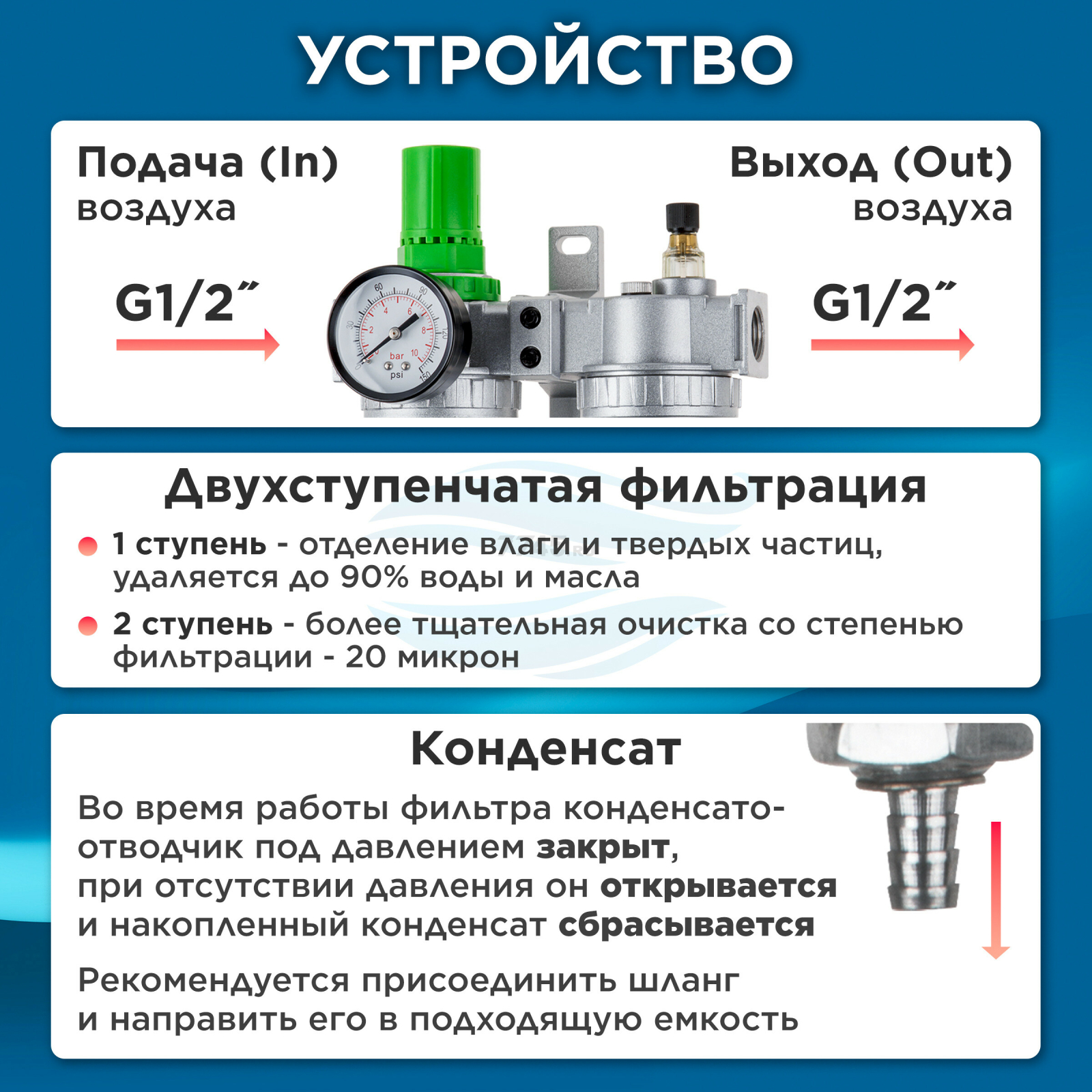 Блок подготовки воздуха ECO AU-02-12 - Фото 5