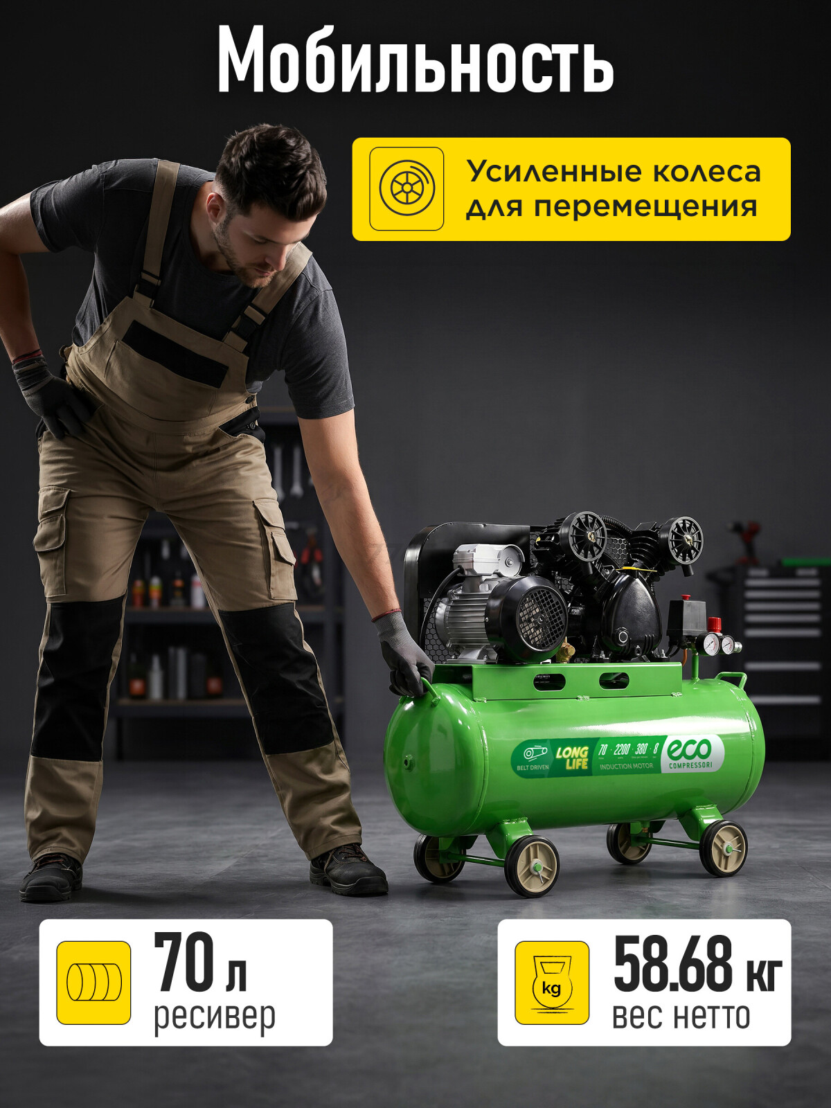 Компрессор ECO AE-705-B1 - Фото 6