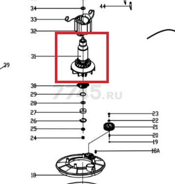 Ротор для шлифователя по бетону WORTEX DG1875 (R7241-31)