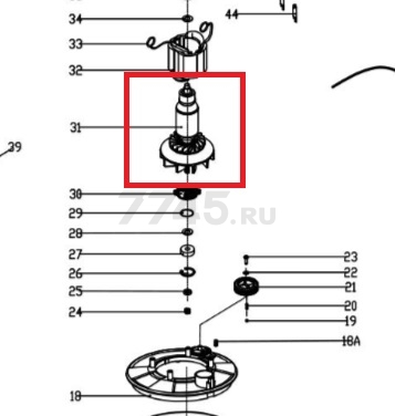 Ротор для орбитальной шлифмашины WORTEX DG 1875 (R7241-31)