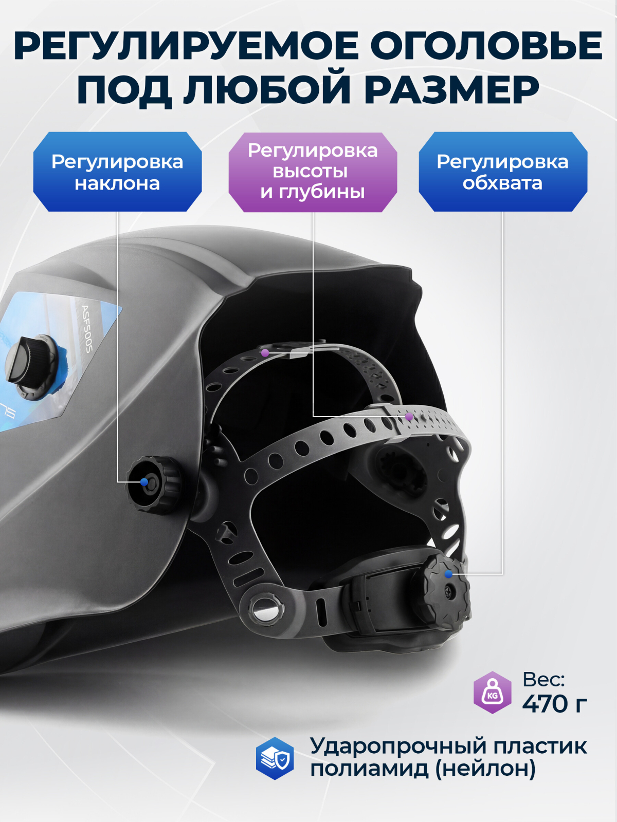 Маска сварочная хамелеон SOLARIS ASF500S - Фото 3