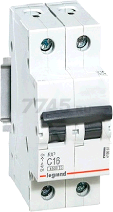 Автоматический выключатель LEGRAND RX3 4500 2P 25А С 4,5кА (419699)