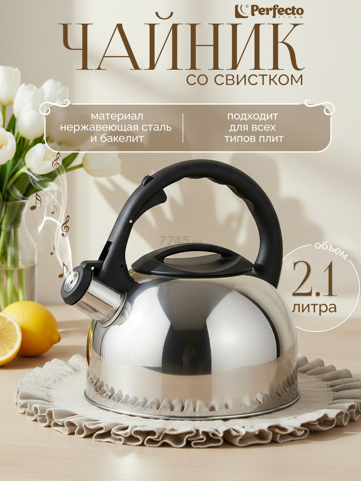 Чайник со свистком PERFECTO LINEA Magnum 2,5 л (52-025018)