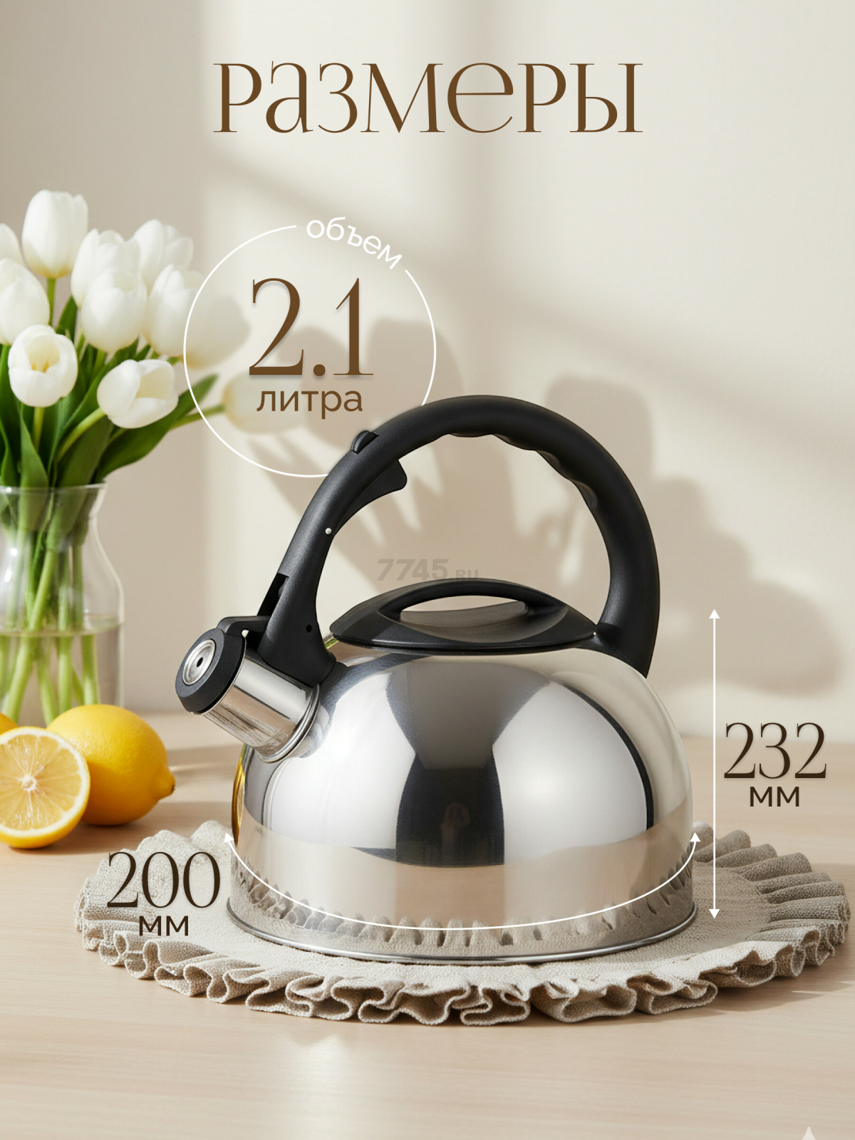 Чайник со свистком PERFECTO LINEA Magnum 2,5 л (52-025018) - Фото 3