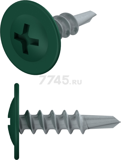 Саморез с прессшайбой 4,2х16 мм цинк со сверлом RAL 6005 STARFIX 500 штук (SMC1-18340-500)