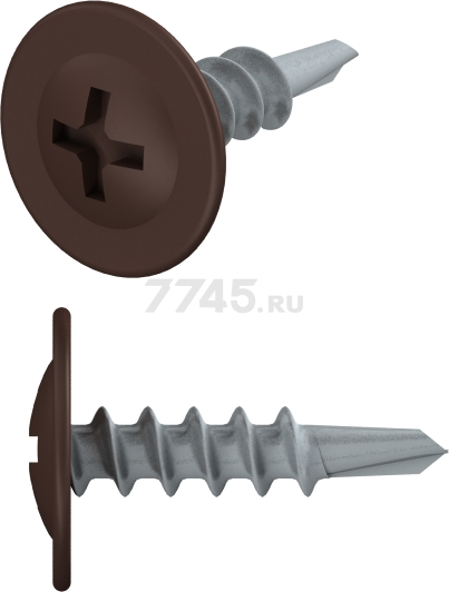 Саморез с прессшайбой 4,2х16 мм цинк со сверлом RAL 8017 STARFIX 500 штук (SMC1-28892-500)