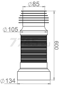 Гофра для унитаза AV ENGINEERING 600 мм (AVE129600) - Фото 9