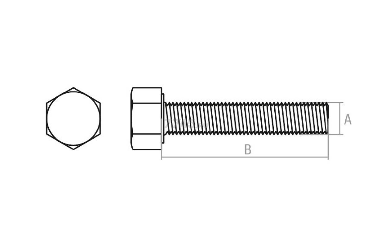 Болт шестигранный М8х25 мм цинк класс прочности 5.8 DIN 933 STARFIX 20 кг (SM-15478-20) - Фото 3
