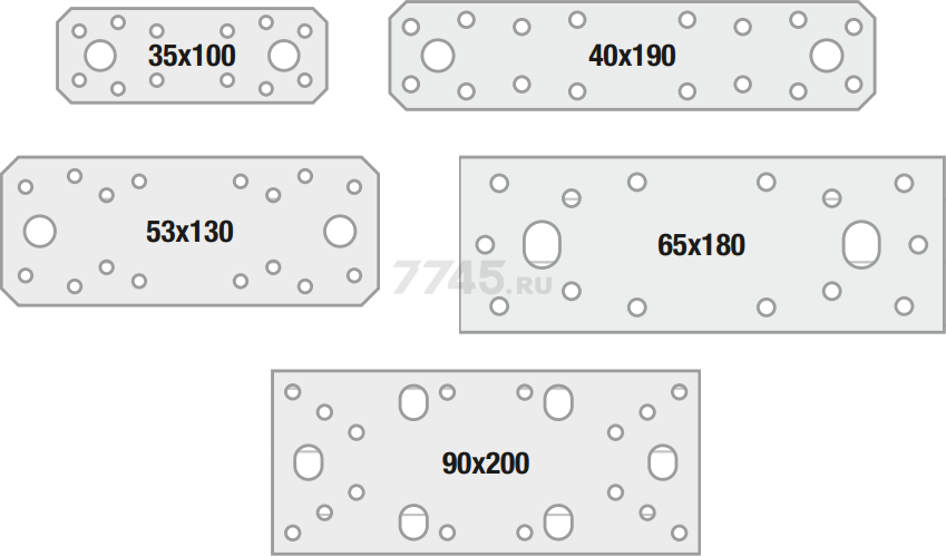 Пластина крепежная 35х100 мм KP белый цинк STARFIX (SMP-96335-1) - Фото 3