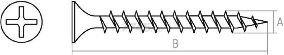 Саморез для монтажа ГКЛ 3,5х41 мм к дереву фосфат STARFIX 50 штук (SMZ2-29308-50) - Фото 2