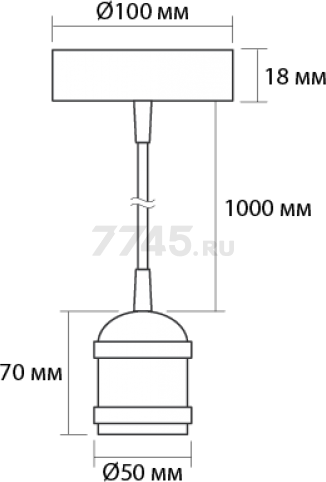 Светильник подвесной PLC 01 100 Вт JAZZWAY розовое золото (5015975) - Фото 2