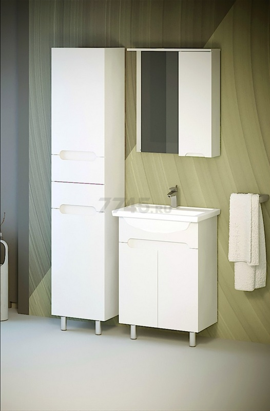 Шкаф с зеркалом для ванной АВН Ansi 60 (96.22) - Фото 2