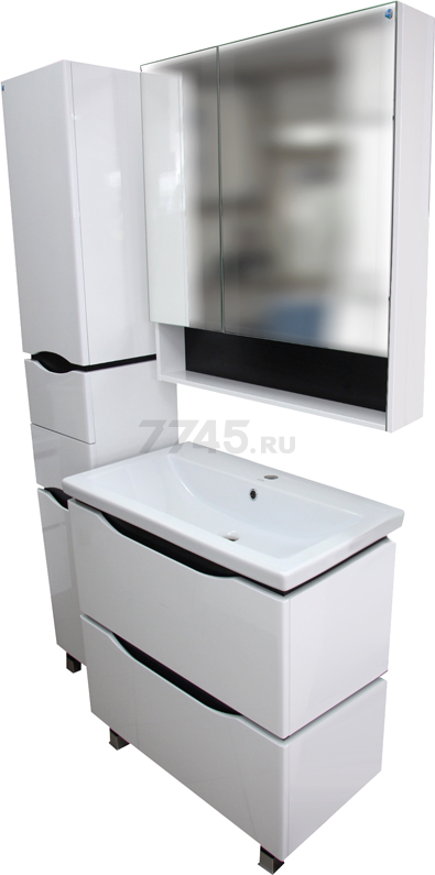 Шкаф с зеркалом для ванной АВН Латтэ Wenge 80 (41.14) - Фото 2