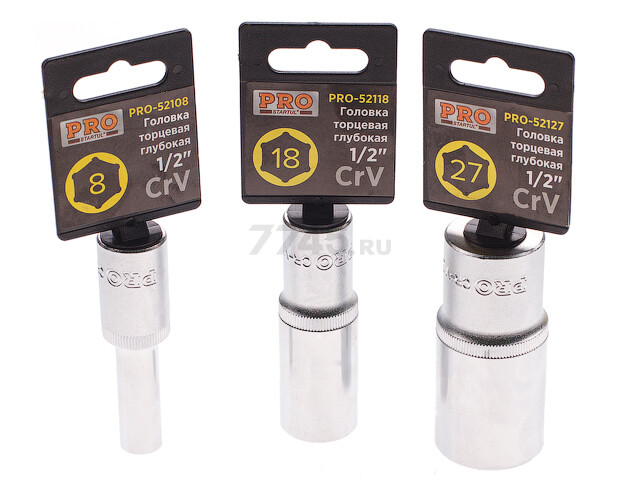 Головка 1/2" 12 мм 6 граней глубокая PRO STARTUL (PRO-52112)