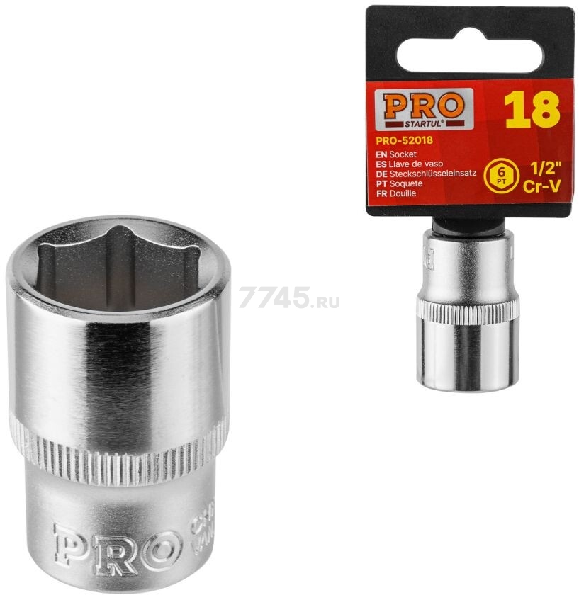 Головка 1/2" 18 мм 6 граней PRO STARTUL (PRO-52018)
