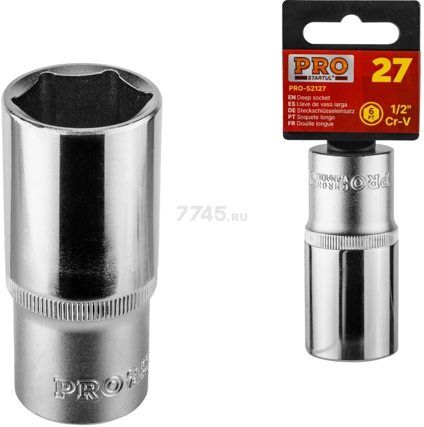 Головка 1/2" 24 мм 6 граней глубокая PRO STARTUL (PRO-52124)