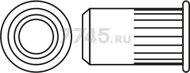 Заклепка резьбовая М4 цилиндрический бортик белый цинк STARFIX 18000 штук (SM-48526-18000) - Фото 2