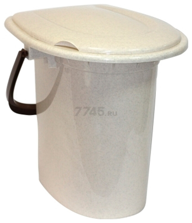 Ведро туалетное IDEA бежевый мрамор 16 л (М2459)