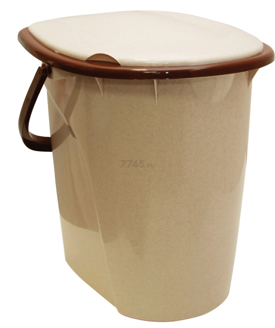 Ведро туалетное IDEA бежевый мрамор 24 л (М2460)