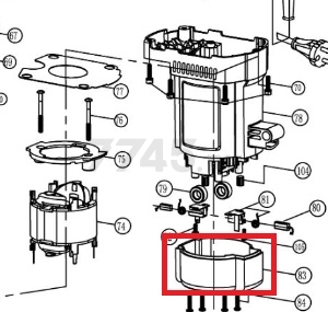 Крышка корпуса для перфоратора BULL BH4001 (Z1C-DW-40D3-083)