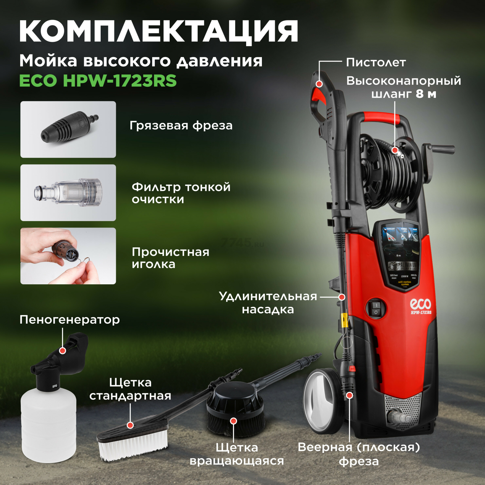Мойка высокого давления ECO HPW-1723RS (HPW1723RS001) - Фото 4