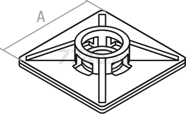 Площадка для хомута-стяжки 19х19 мм самоклеящаяся черная STARFIX 100 штук (SMP2-77220-100) - Фото 3