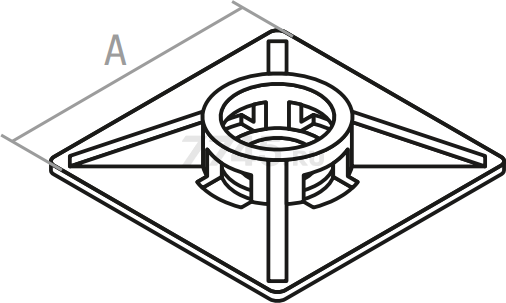 Площадка для хомута-стяжки 27х27 мм белая STARFIX 50 штук (SMP2-45785-50) - Фото 3
