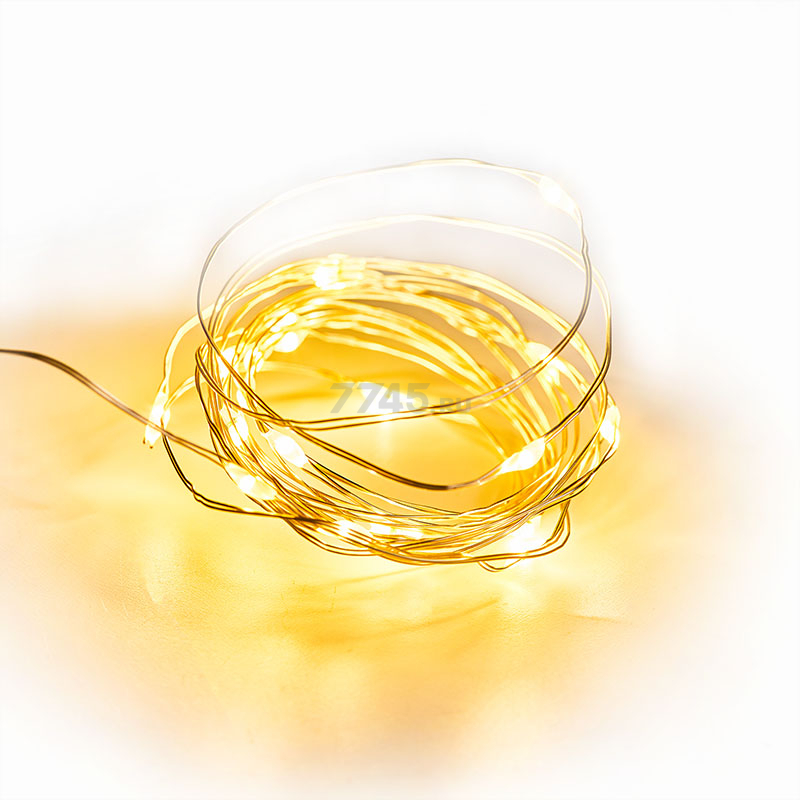 Гирлянда новогодняя светодиодная NEON-NIGHT Роса 2 м 20 диодов желтый (303-001) - Фото 7