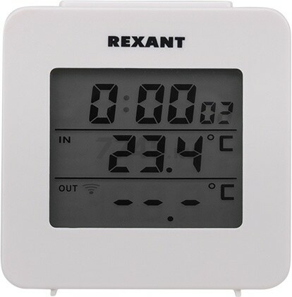 Электронный термометр с часами и беспроводным выносным датчиком REXANT (70-0592) - Фото 2