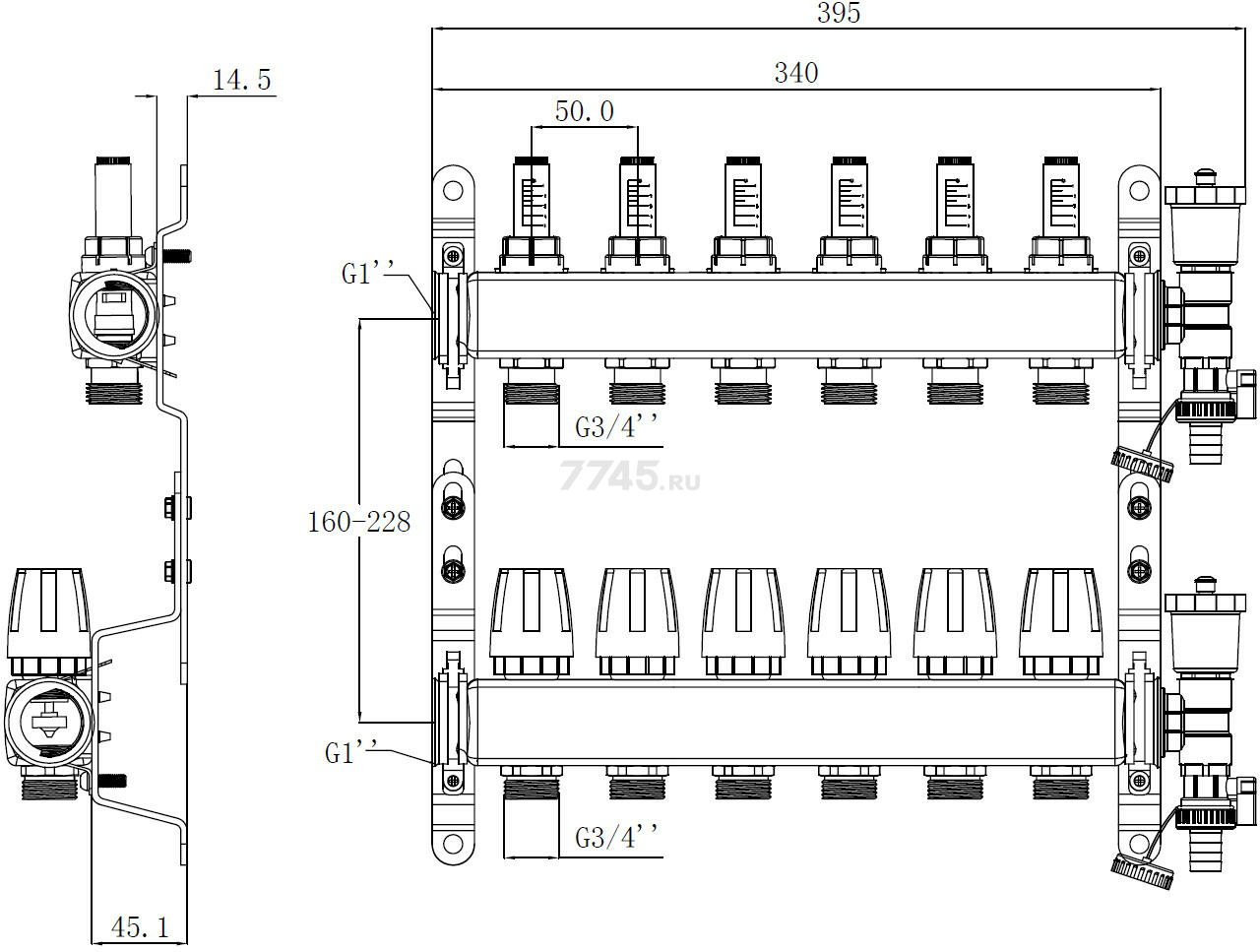 Коллекторная группа AVE136, 6 выходов AV ENGINEERING (AVE13600106) - Фото 8