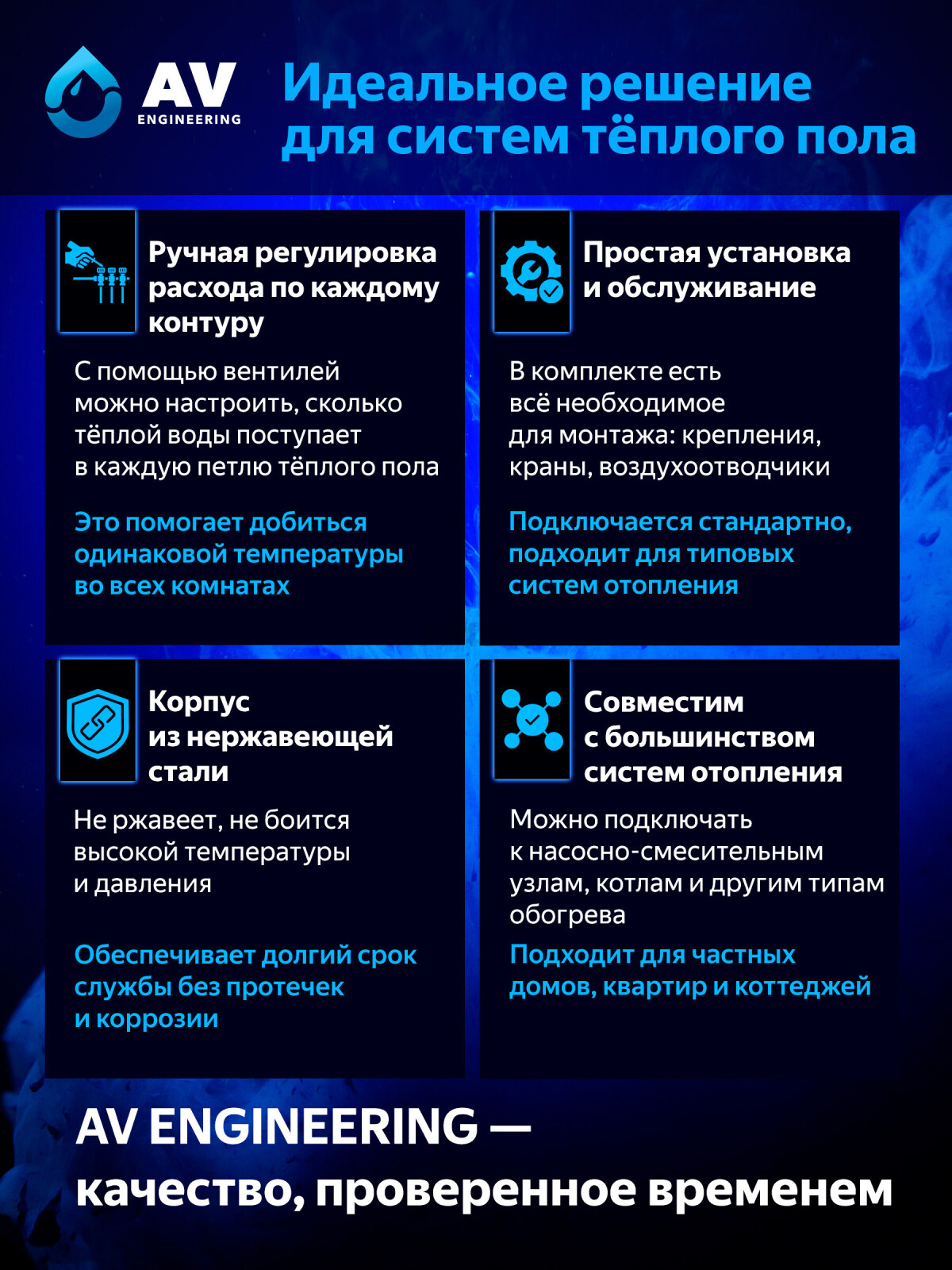 Коллекторная группа AVE136, 8 выходов AV ENGINEERING (AVE13600108) - Фото 5