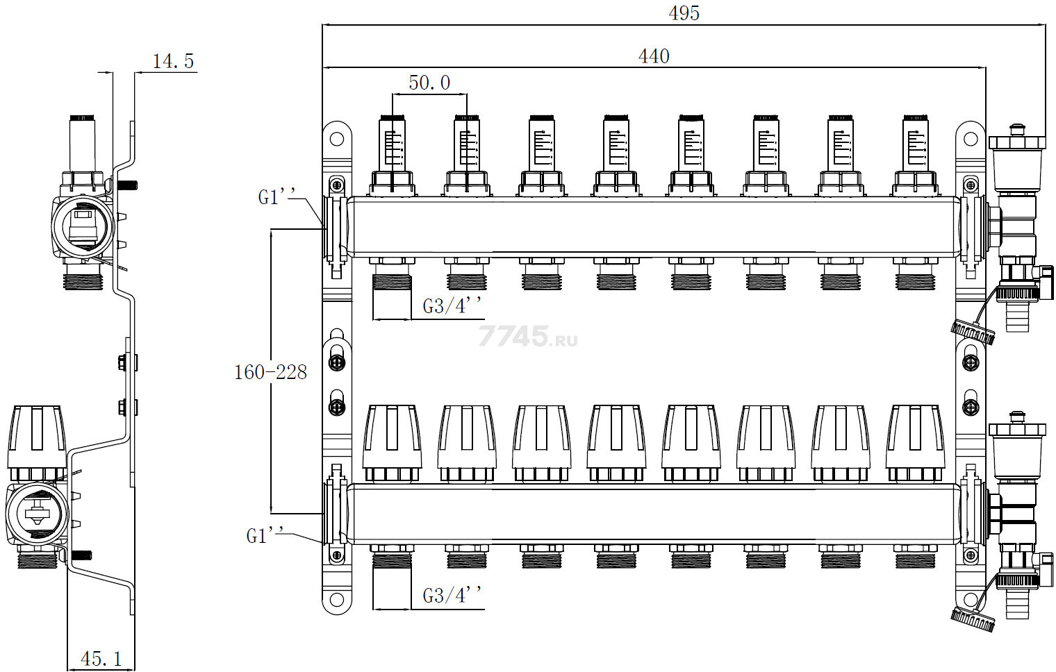 Коллекторная группа AVE136, 8 выходов AV ENGINEERING (AVE13600108) - Фото 8