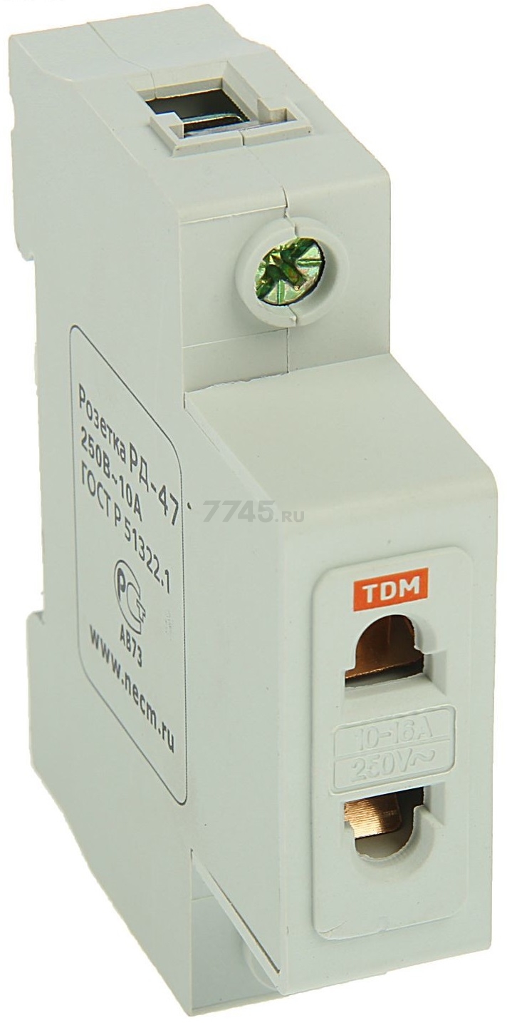 Розетка на DIN-рейку TDM РД-47 1Р (SQ0209-0002)