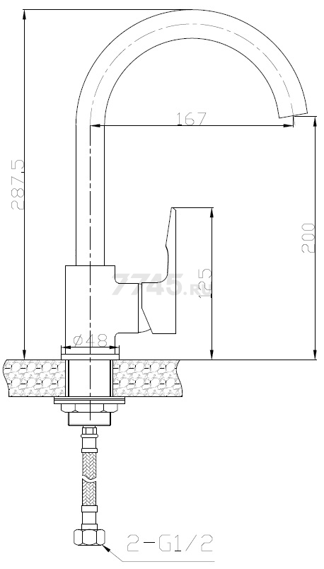 Смеситель для кухни AV ENGINEERING AVFOB4-A315 (AVFOB4-A315-205) - Фото 2