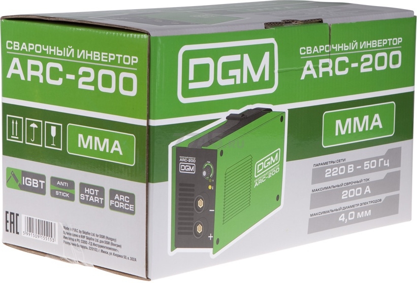 Инвертор сварочный DGM ARC-200 в коробке (ARC-200) - Фото 11
