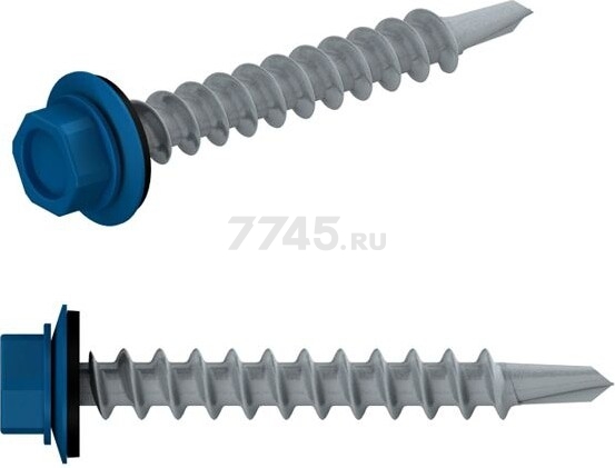 Саморез кровельный 4,8х19 мм цинк шайба с прокладкой PT3 RAL 5005 STARFIX 7000 штук (SM-91685-7000)