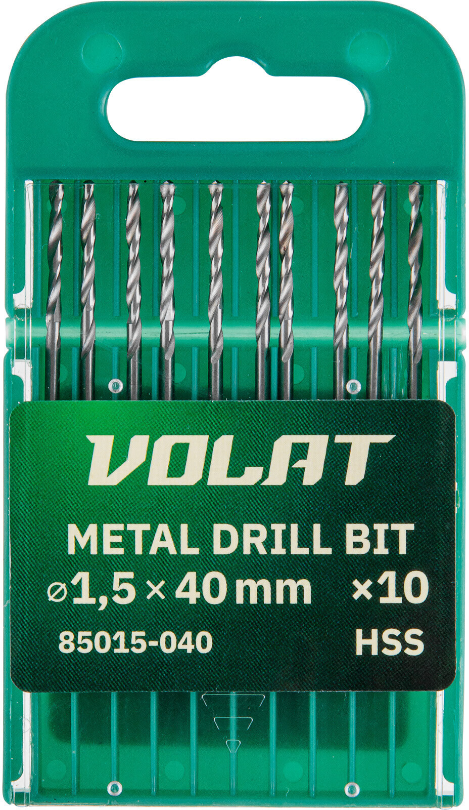 Сверло по металлу спиральное 1,5х18х40 мм 10 штук ВОЛАТ (85015-040)