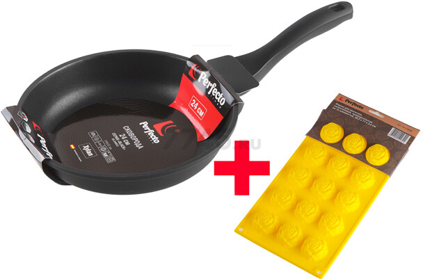 Сковорода алюминиевая 24 см PERFECTO LINEA Black (55-240013-2)