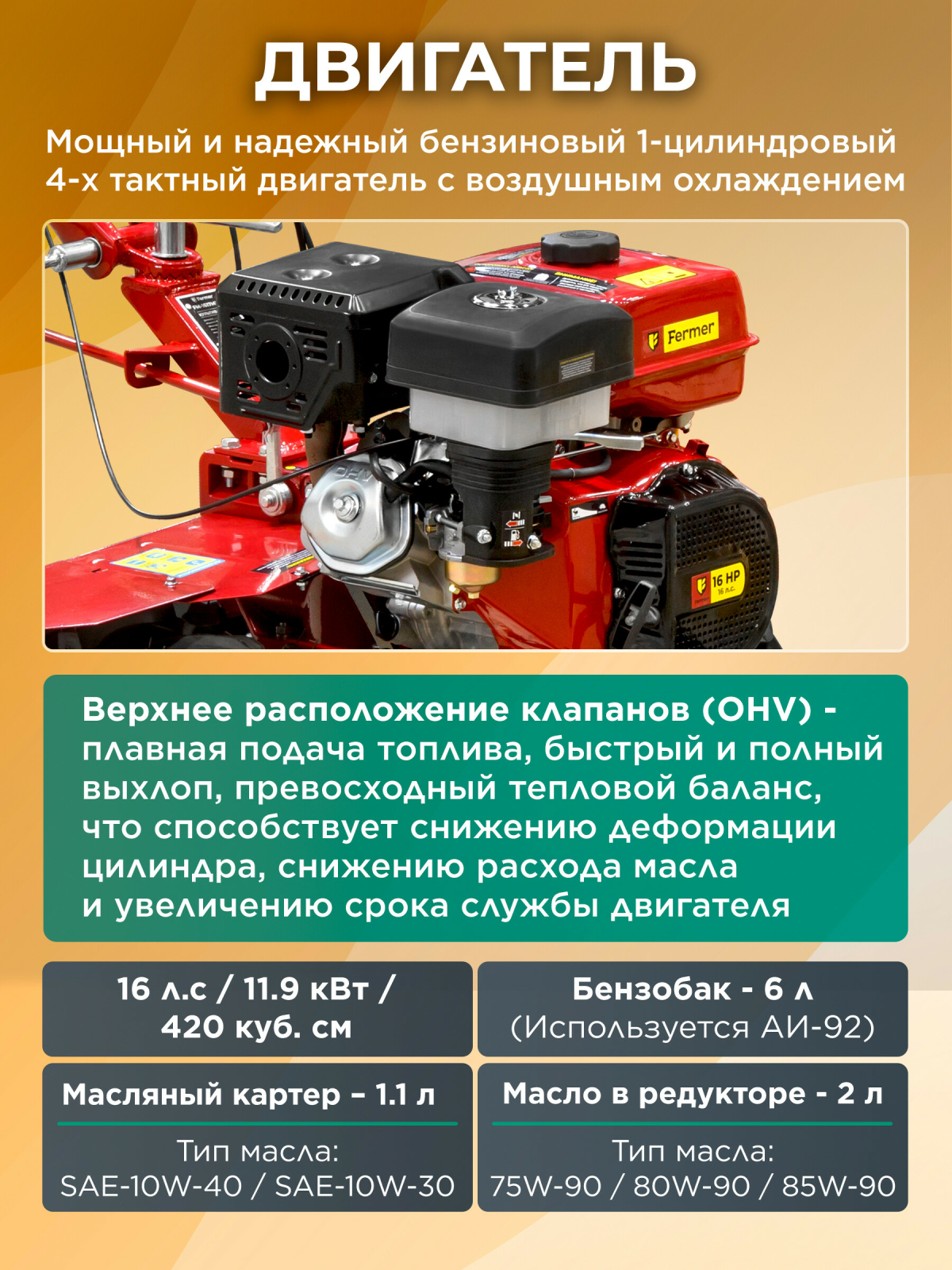 Культиватор бензиновый FERMER FM-1617MXL (FM-1617MXL-65) - Фото 3