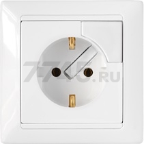 Розетка скрытая с заземлением с выталкивателем BYLECTRICA Стиль белая (РС16-368)