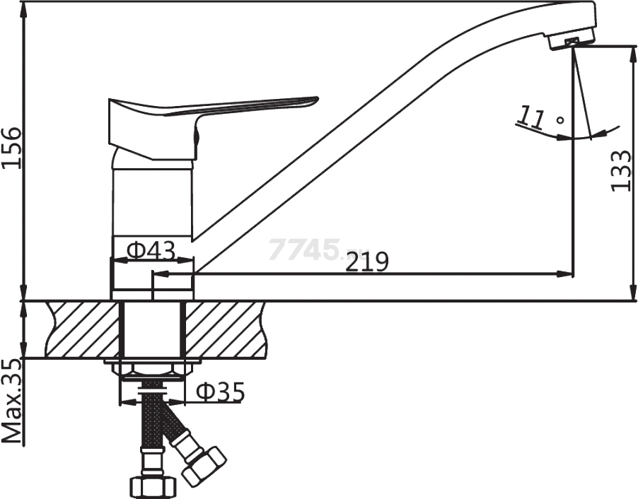 Смеситель для кухни AV ENGINEERING AVLAW4-C589 (AVLAW4-C589-637) - Фото 2