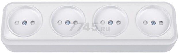 Розетка четверная наружная BYLECTRICA Вариант белая (РА16-0185)