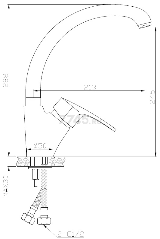 Смеситель для кухни AV ENGINEERING AVPAR4-A079 (AVPAR4-A079-265) - Фото 7