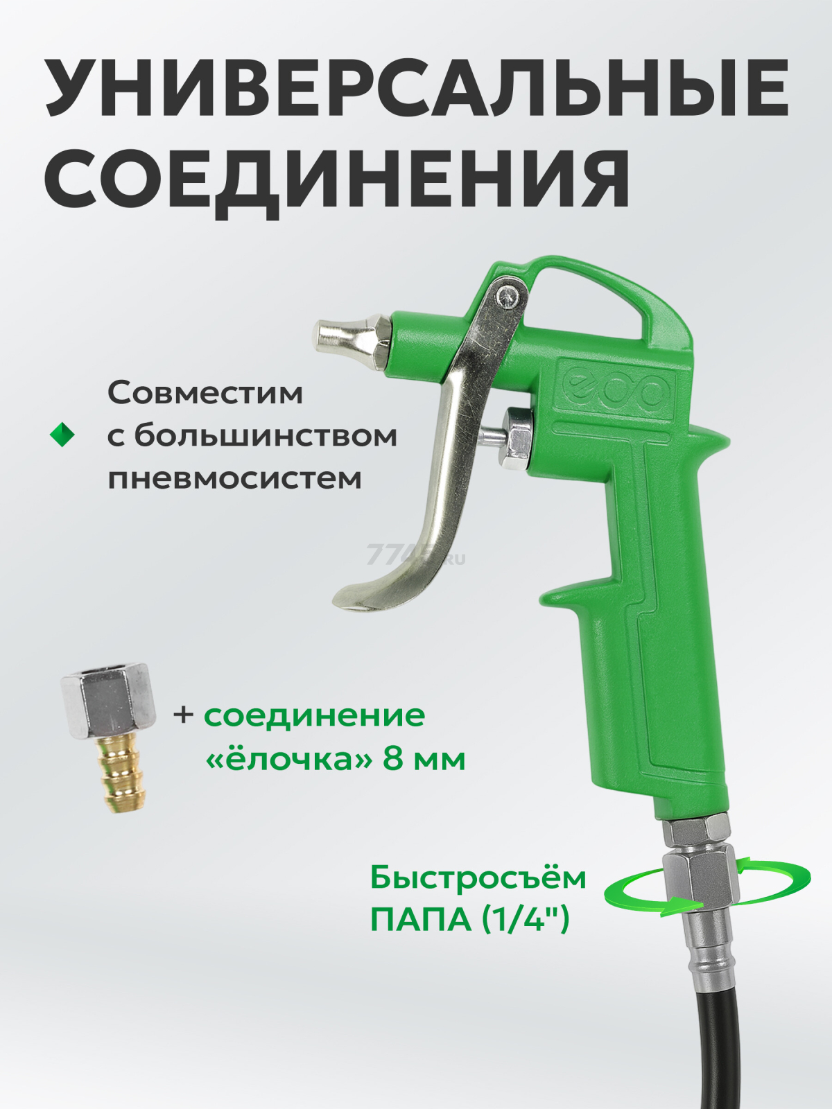 Пистолет продувочный c комплектом сопел ECO ABG-20 - Фото 10