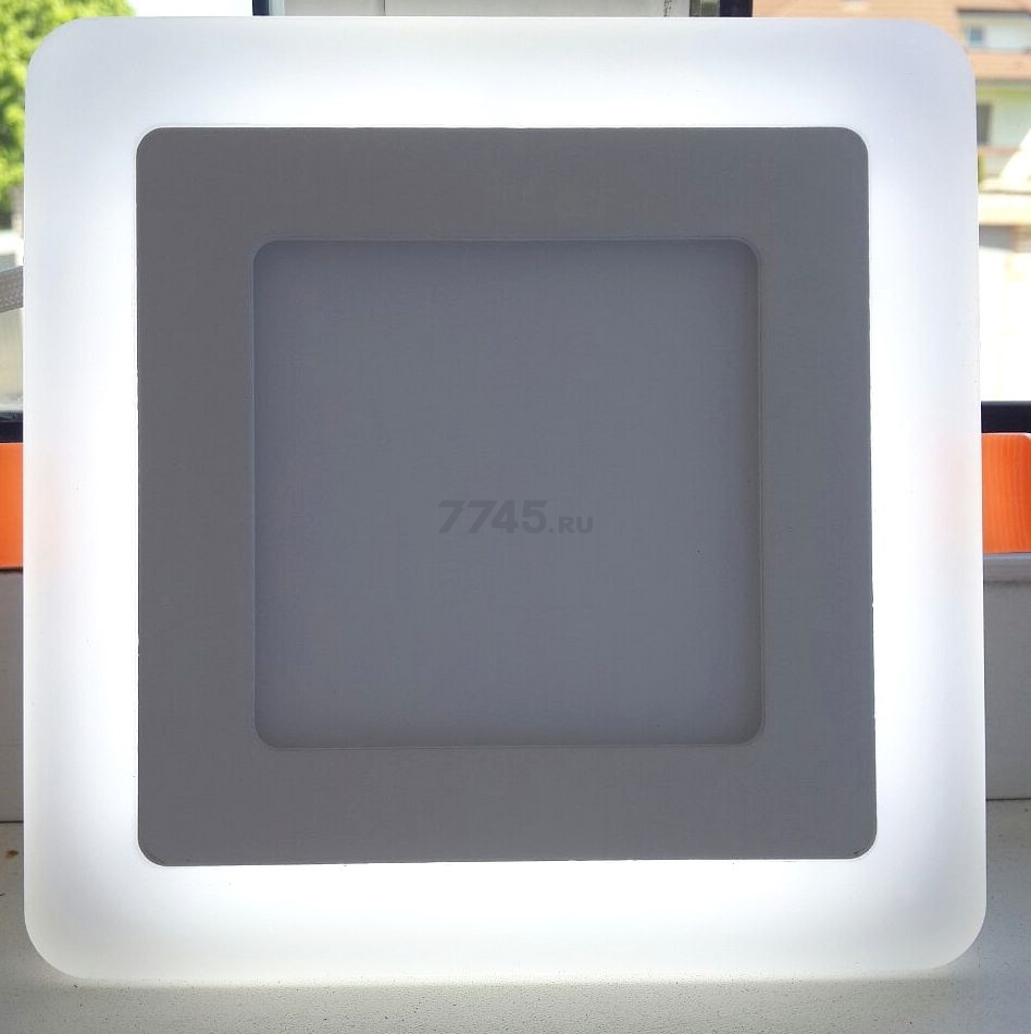 Светильник встраиваемый светодиодный 12+4 Вт 4000K TRUENERGY Color Квадрат с белой подсветкой (10269) - Фото 8