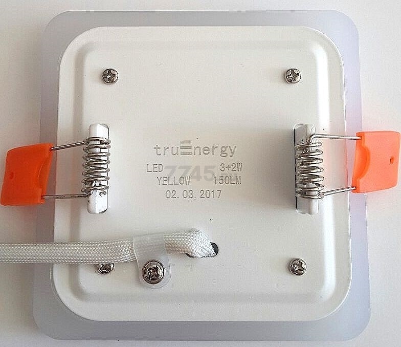 Светильник встраиваемый светодиодный 3+2 Вт 4000K TRUENERGY Color Квадрат с зеленой подсветкой (10259) - Фото 8