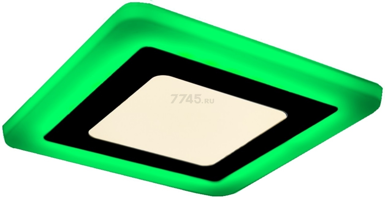 Светильник встраиваемый светодиодный 3+2 Вт 4000K TRUENERGY Color Квадрат с зеленой подсветкой (10259)
