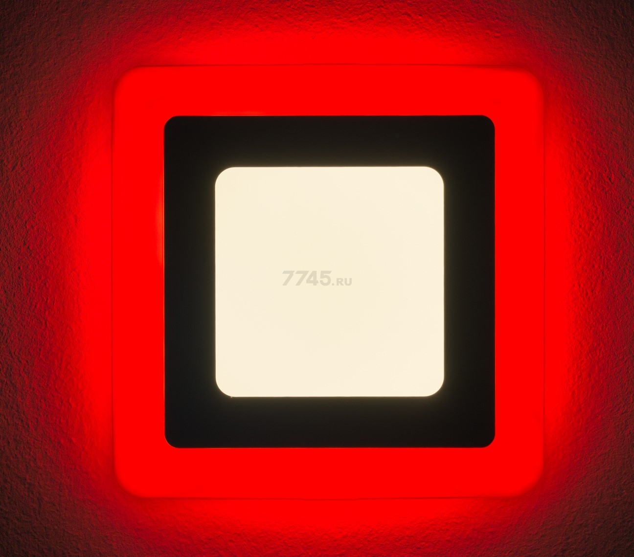 Светильник встраиваемый светодиодный 6+3 Вт 4000K TRUENERGY Color Квадрат с красной подсветкой (10256) - Фото 6