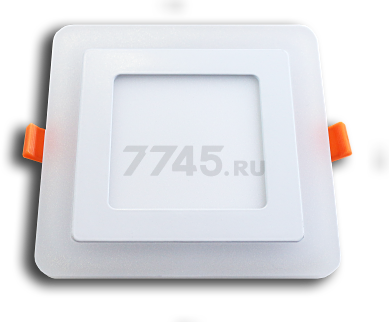 Светильник встраиваемый светодиодный 6+3 Вт 4000K TRUENERGY Color Квадрат с красной подсветкой (10256) - Фото 2